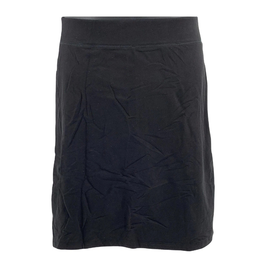 Denim & Co. Active French Terry Skort with Seaming Details Black - Regular
